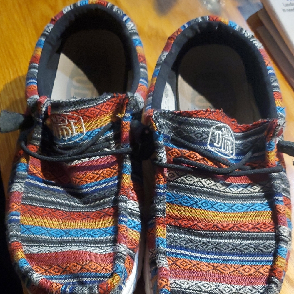 Colorful Striped  Shoes Hey Dudes